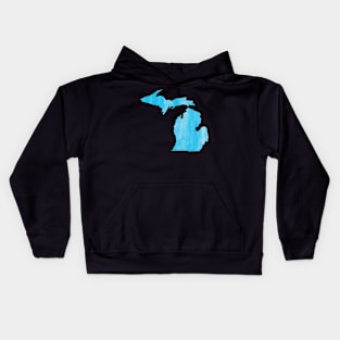 Michigan blue watercolor Kids Hoodie